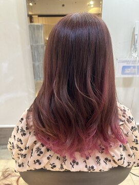 美容室 プカシェル 三鷹台店 ピンクミディアムレイヤー