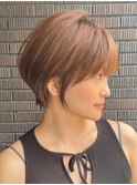 30代40代大人女性/前髪ありショートボブ/ショートヘア/髪質改善