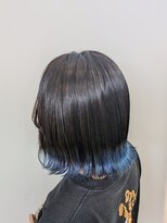 ウィズ 本店(With)&nbsp;裾カラー ネイビー 外ハネボブ 20代30代40代