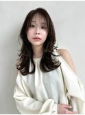 ワンカールレイヤー　くびれヘア　セミロング