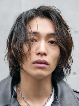 フィフス 原宿(fifth) 原宿サーフカールメンズカットセンターパートマッシュウルフ30代