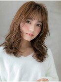 ヘーゼルブラウンエアリーミディアムウェットヘアX志木20代30代