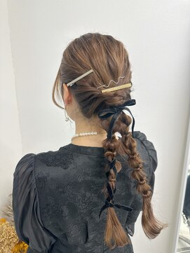 《sheer /稲葉》#ヘアアレンジ#ツインあみ下ろし