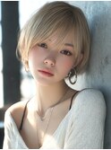 前髪顔まわりカット/外ハネボブ/丸みボブ/ショートボブ