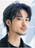 大分メンズパーマルーズパーマシャドウパーマセンターパート緩め