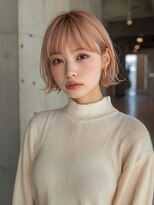 オレンジペコ(orange peco) 外ハネボブ 前髪カット 髪質改善 ピンクベージュ 顔周りカット