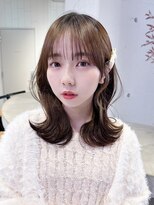 アルバム 銀座(ALBUM GINZA) ミディアム前髪ベージュブラウンヘアスタイル_ba537341