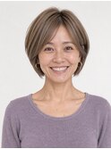 ◇大人可愛い40代50代60代ショートボブ丸みショート白髪ぼかし