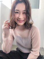 アコロン(acoron)&nbsp;小顔_デザインカラー_厚めバング_ローライト_スリークボブ