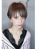 斜め前髪の大人かわいいショートマッシュ♪藤沢