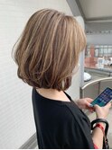 [OCEAN Hair&Life藤原純] 白髪ぼかしハイライト×ベージュボブ☆