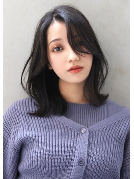 ブラン 広島八丁堀(Blanc) 【Blanc】黒髪グレイアッシュ　外ハネ　くびれ　ボブ716