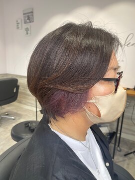 リーオオサカ(Lee Osaka) 【Lee大阪店】ショートボブ×インナーバイオレット/新出奈津樹