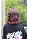 #インナーカラー #ピンクカラー #ブリーチあり #外はね