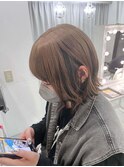黒髪/前髪パーマ/グレーベージュ/レイヤーロング/ダブルカラー