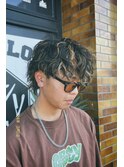 メッシュ×スパイラルパーマ