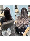 ブラック×ホワイトシルバー#シールエクステ#ヨシンモリ#新宿