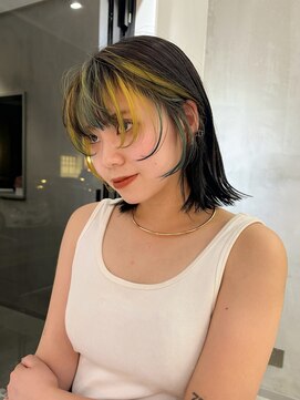 ロンドエニカ 大宮(Lond enika) ハイトーンブリーチありデザインカラーレイヤーボブ大宮美容室