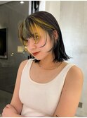 ハイトーンブリーチありデザインカラーレイヤーボブ大宮美容室