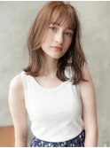 大人かわいい／20代30代／バングカット/オリーブベージュ