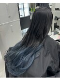 【ALIVE 夕貴】色落ちグレーのブルーグラデーションカラー♪
