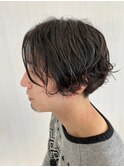 無造作ウェットパーマ  センターパート
