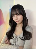 くびれ巻き 韓国ヘア 暗めカラー