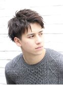 さわやかアップバング/ツーブロック/アッシュ