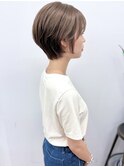 池袋ショートモカブラウンひし形ショートボブ丸みショート前髪