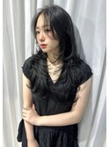韓国レイヤーカット 暗髪 艶髪 SAYAKA
