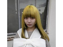 ノック(nook)の雰囲気(重さを残したフルバングと切りそろえたラインでモードに)