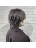 ◎透明感ダークアッシュシャギーボブ×ブリーチなし30代40代