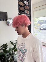 アロハナ 津店(ALOHANA)&nbsp;津市/江戸橋/メンズハイトーン/ブリーチ/コーラルピンクベージュ