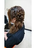 編み込みアレンジ(ヘアセット)