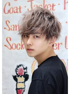 ネイビー(NAVY) メンズ ブリーチカラー 透明感カラー ハイトーン ダブルカラー