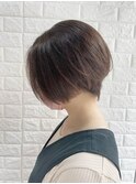 丸みとくびれの小顔ショートボブ×シアーカラー20代30代40代
