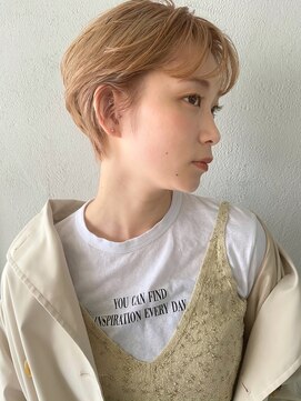 アンドスタイル(&style) 【大名店中山】ハニーベージュ　ケアブリーチ  ハンサムショート