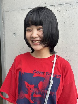 アチーブ ヘア デザイン(achieve hair design) ウルフカット暗髪 艶カラー透明感顔周りレイヤー