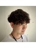 【眉毛カット付き】メンズカット+ダメージレススパイラルパーマ　