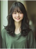☆オリーブグレーココアベージュ小顔クラゲヘアー/黒髪/髪質改善
