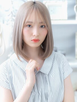 カバーヘア 上尾西口店(COVER HAIR) 韓国風ハイトーンカラー透けバングボブディc6上尾20代30代40代