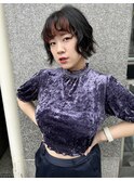 大人カジュアル×ミニボブ