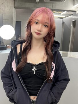 【ピンクルーツカラー/全頭ブリーチ】しまゆー