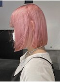 【20代女性に大人気】ペールピンクカラー×ボブ
