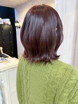 キャアリー(Caary) 福山人気20代30代艶っぽカシスブラウン外ハネくびれミディ小顔