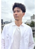 ナチュラルパーマ/メンズ/毛流れパーマ/アップバング/横浜