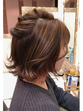 ドゥ スタイル 三国ヶ丘店(Duex Style) スプリングさんの華やかカラー シエナオレンジ×ピンクオレンジ