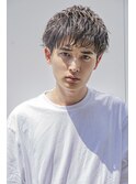 チャコールグレーツーブロックマッシュ韓国マッシュ