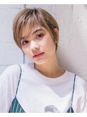 耳かけ小顔ショート/ブリーチオンカラー/コンパクトショート