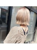 ミルクティーベージュダブルカラーインナーカラー韓国20代前髪